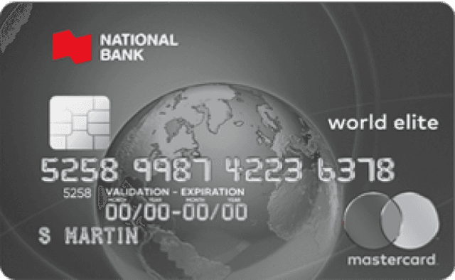 National Bank World Elite Mastercard card